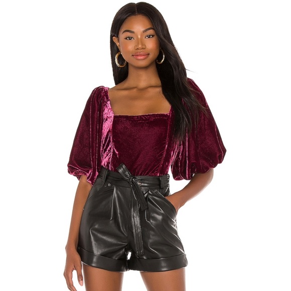 🔥Free People Velvet Open back top - Picture 3 of 11